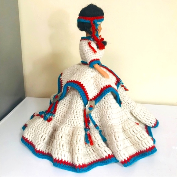 Handmade Native American Princess Crochet Doll - Picture 3 of 8